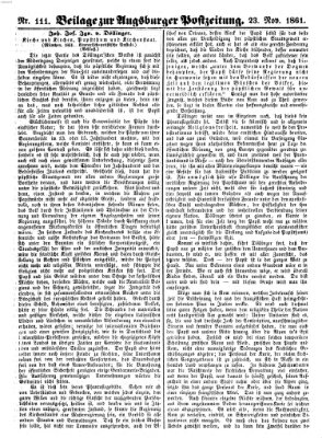 Augsburger Postzeitung Samstag 23. November 1861