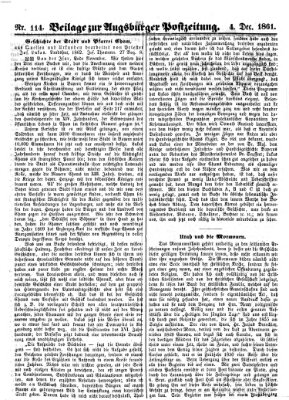 Augsburger Postzeitung Mittwoch 4. Dezember 1861