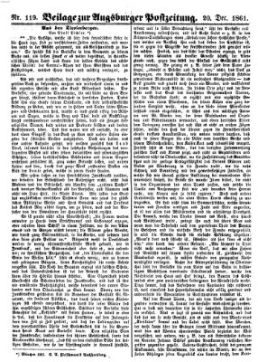 Augsburger Postzeitung Freitag 20. Dezember 1861