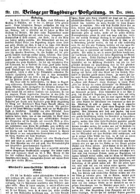 Augsburger Postzeitung Samstag 28. Dezember 1861