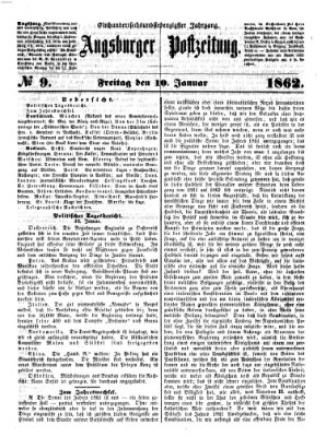 Augsburger Postzeitung Freitag 10. Januar 1862