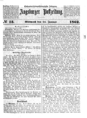 Augsburger Postzeitung Mittwoch 15. Januar 1862