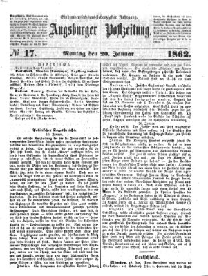 Augsburger Postzeitung Montag 20. Januar 1862