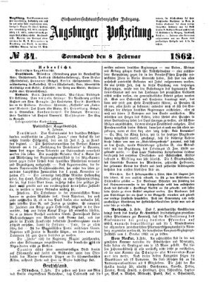 Augsburger Postzeitung Samstag 8. Februar 1862