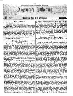 Augsburger Postzeitung Freitag 14. Februar 1862