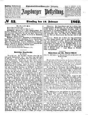 Augsburger Postzeitung Dienstag 18. Februar 1862