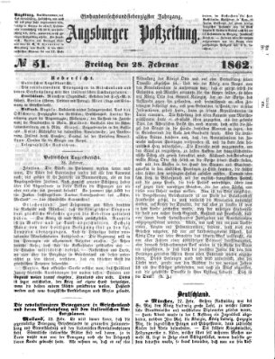 Augsburger Postzeitung Freitag 28. Februar 1862