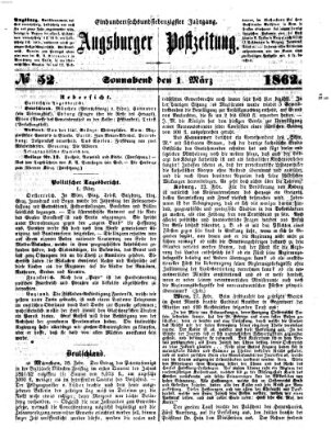 Augsburger Postzeitung Samstag 1. März 1862