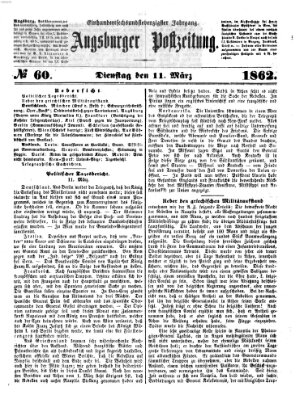 Augsburger Postzeitung Dienstag 11. März 1862