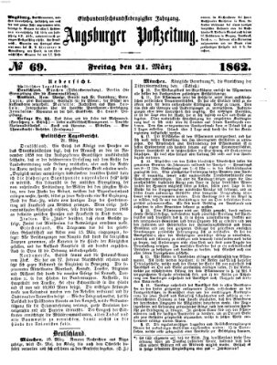 Augsburger Postzeitung Freitag 21. März 1862