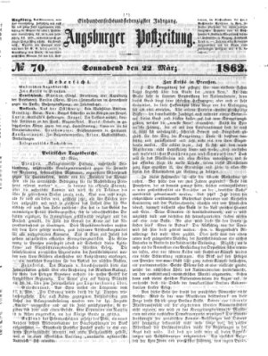 Augsburger Postzeitung Samstag 22. März 1862