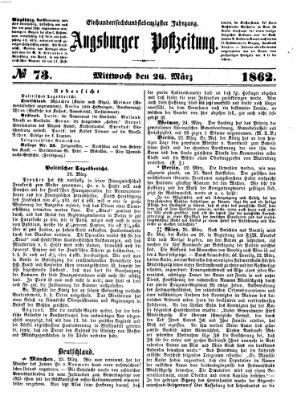 Augsburger Postzeitung Mittwoch 26. März 1862