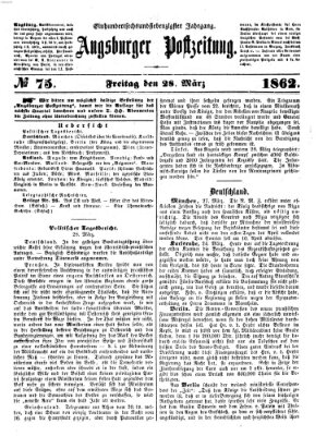 Augsburger Postzeitung Freitag 28. März 1862