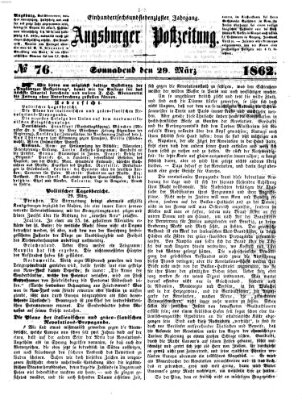 Augsburger Postzeitung Samstag 29. März 1862