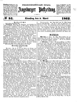 Augsburger Postzeitung Dienstag 8. April 1862