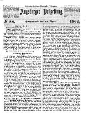 Augsburger Postzeitung Samstag 12. April 1862