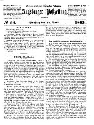 Augsburger Postzeitung Dienstag 22. April 1862