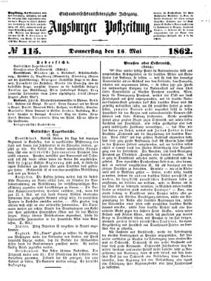 Augsburger Postzeitung Donnerstag 15. Mai 1862