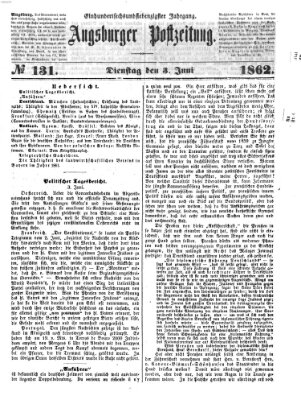 Augsburger Postzeitung Dienstag 3. Juni 1862