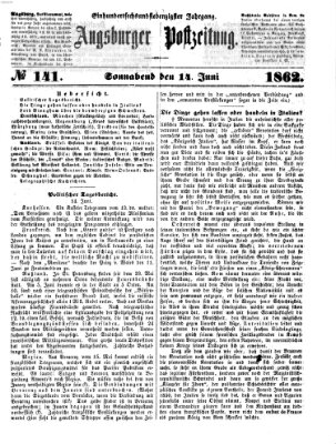 Augsburger Postzeitung Samstag 14. Juni 1862