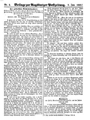 Augsburger Postzeitung Mittwoch 8. Januar 1862