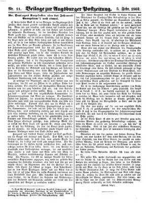 Augsburger Postzeitung Mittwoch 5. Februar 1862