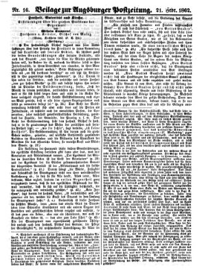 Augsburger Postzeitung Freitag 21. Februar 1862