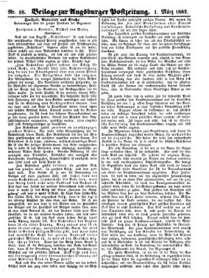 Augsburger Postzeitung Samstag 1. März 1862