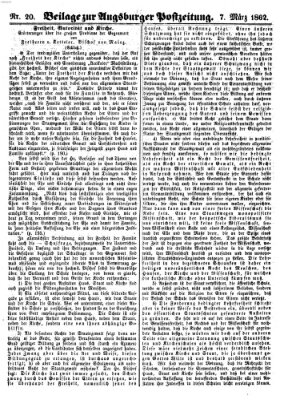 Augsburger Postzeitung Freitag 7. März 1862