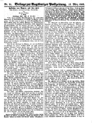 Augsburger Postzeitung Mittwoch 12. März 1862