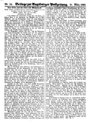 Augsburger Postzeitung Freitag 21. März 1862