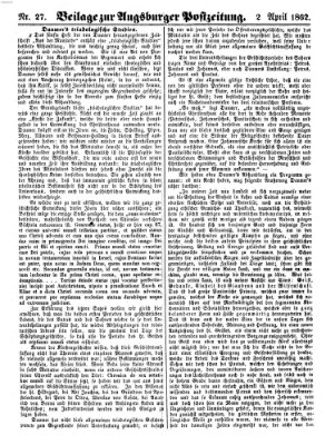 Augsburger Postzeitung Mittwoch 2. April 1862