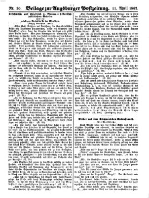 Augsburger Postzeitung Freitag 11. April 1862