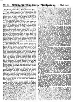 Augsburger Postzeitung Donnerstag 1. Mai 1862