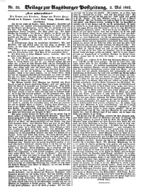 Augsburger Postzeitung Samstag 3. Mai 1862