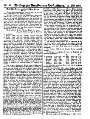 Augsburger Postzeitung Freitag 16. Mai 1862