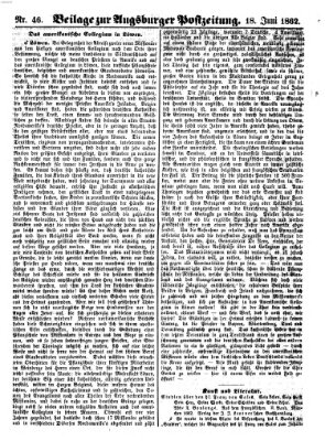 Augsburger Postzeitung Mittwoch 18. Juni 1862