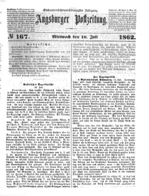 Augsburger Postzeitung Mittwoch 16. Juli 1862