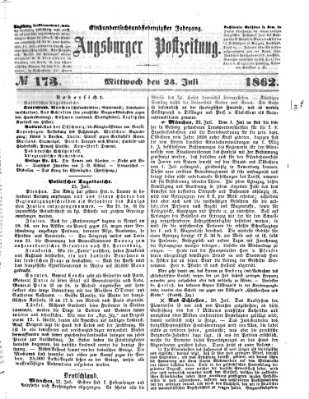 Augsburger Postzeitung Mittwoch 23. Juli 1862