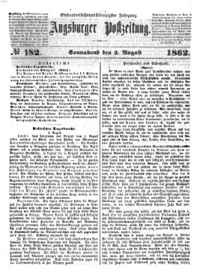 Augsburger Postzeitung Samstag 2. August 1862