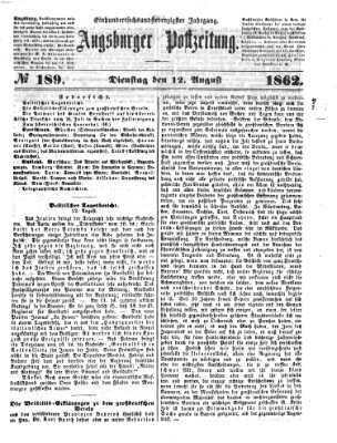 Augsburger Postzeitung Dienstag 12. August 1862