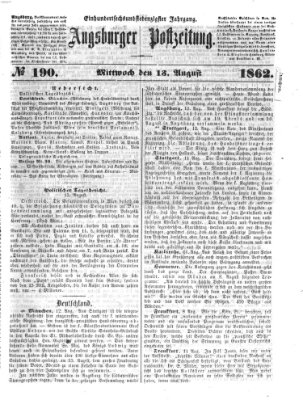 Augsburger Postzeitung Mittwoch 13. August 1862