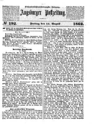 Augsburger Postzeitung Freitag 15. August 1862