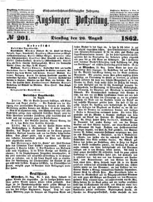 Augsburger Postzeitung Dienstag 26. August 1862