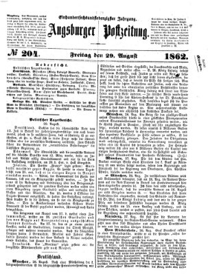 Augsburger Postzeitung Freitag 29. August 1862