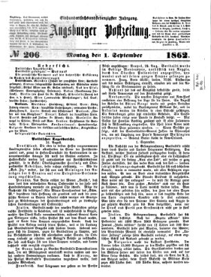 Augsburger Postzeitung Montag 1. September 1862