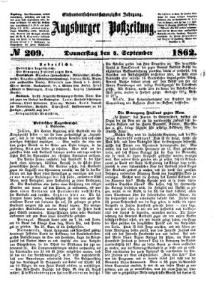 Augsburger Postzeitung Donnerstag 4. September 1862