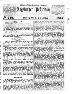 Augsburger Postzeitung Freitag 5. September 1862