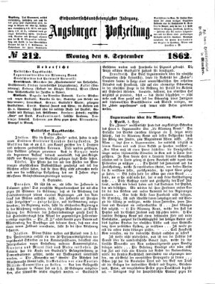 Augsburger Postzeitung Montag 8. September 1862