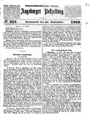 Augsburger Postzeitung Samstag 20. September 1862